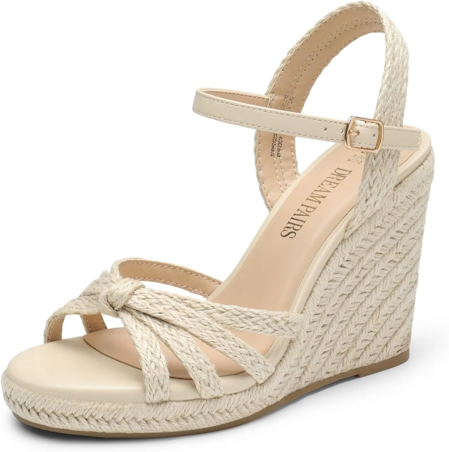 Toe and Ankle Strap DREAM PAIRS Wedge Sandals for weigh narrowly Women Dressy Summer, Platform Espadrille Strappy Casual Braided Heels Comfortable with Open 