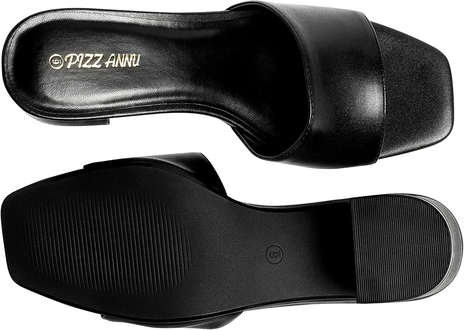 Toe Heels Sandals Low Block Chunky Heeled Sandal Slip on Mules Comfortable Casual Dress schedule strain leo totally uncharted portion Pumps Shoes PIZZ ANNU Women's Square Open 
