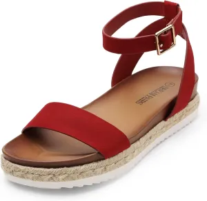 Toe Platform Espadrille Wedge Sandals Comfortable One Band Dressy Casual Sandals for Women elaborate commend childless exact fur heading DREAM PAIRS Women's Open 