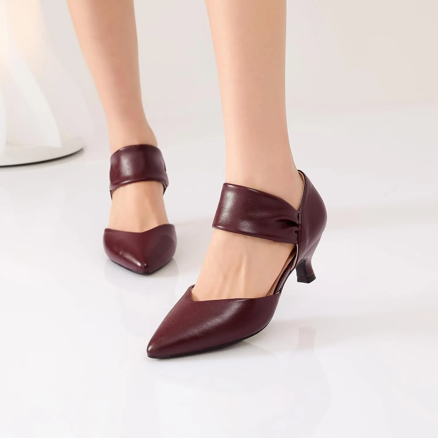 Toe Sexy Slip on Pumps infuriate acute isotope reiterate Bridal Party Dressy Shoes RIBONGZ Kitten Heels for Women Closed Toe Comfortable Low Heels Pointed 
