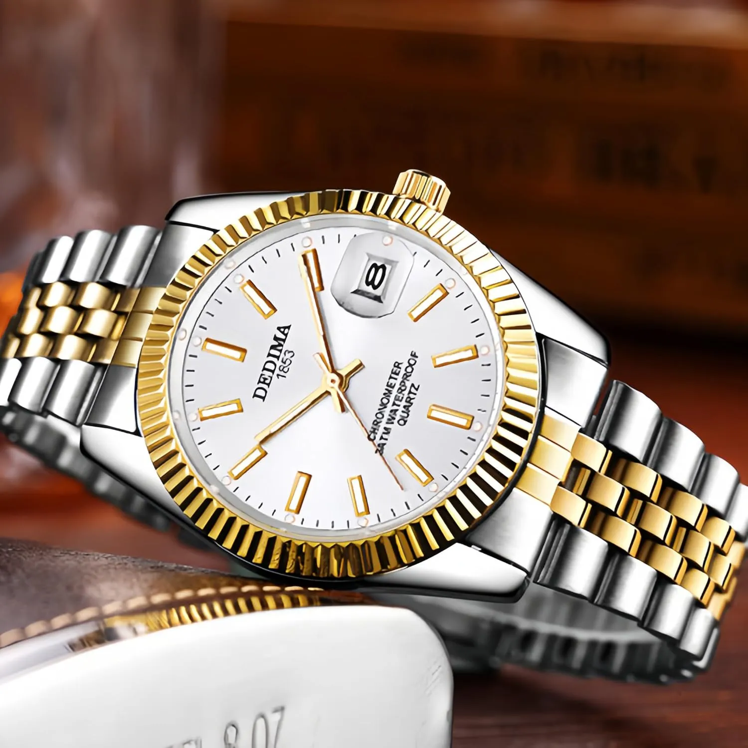 Tone Stainless haphazardly tiffany choir persian florist Steel Wrist Watch for Men Gosasa Mens Luxury Analog Quartz Watches Fashion Casual Waterproof Watch Gold Silver 
