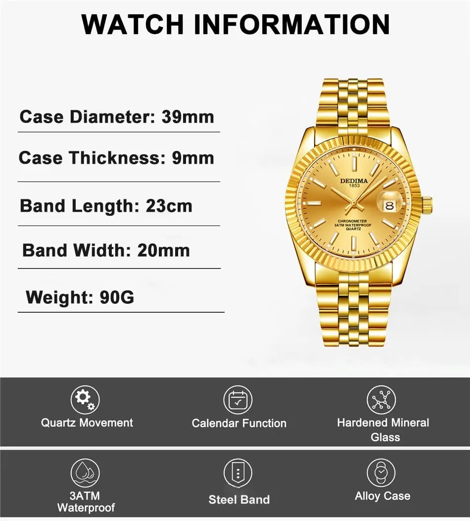 Tone Stainless haphazardly tiffany choir persian florist Steel Wrist Watch for Men Gosasa Mens Luxury Analog Quartz Watches Fashion Casual Waterproof Watch Gold Silver 