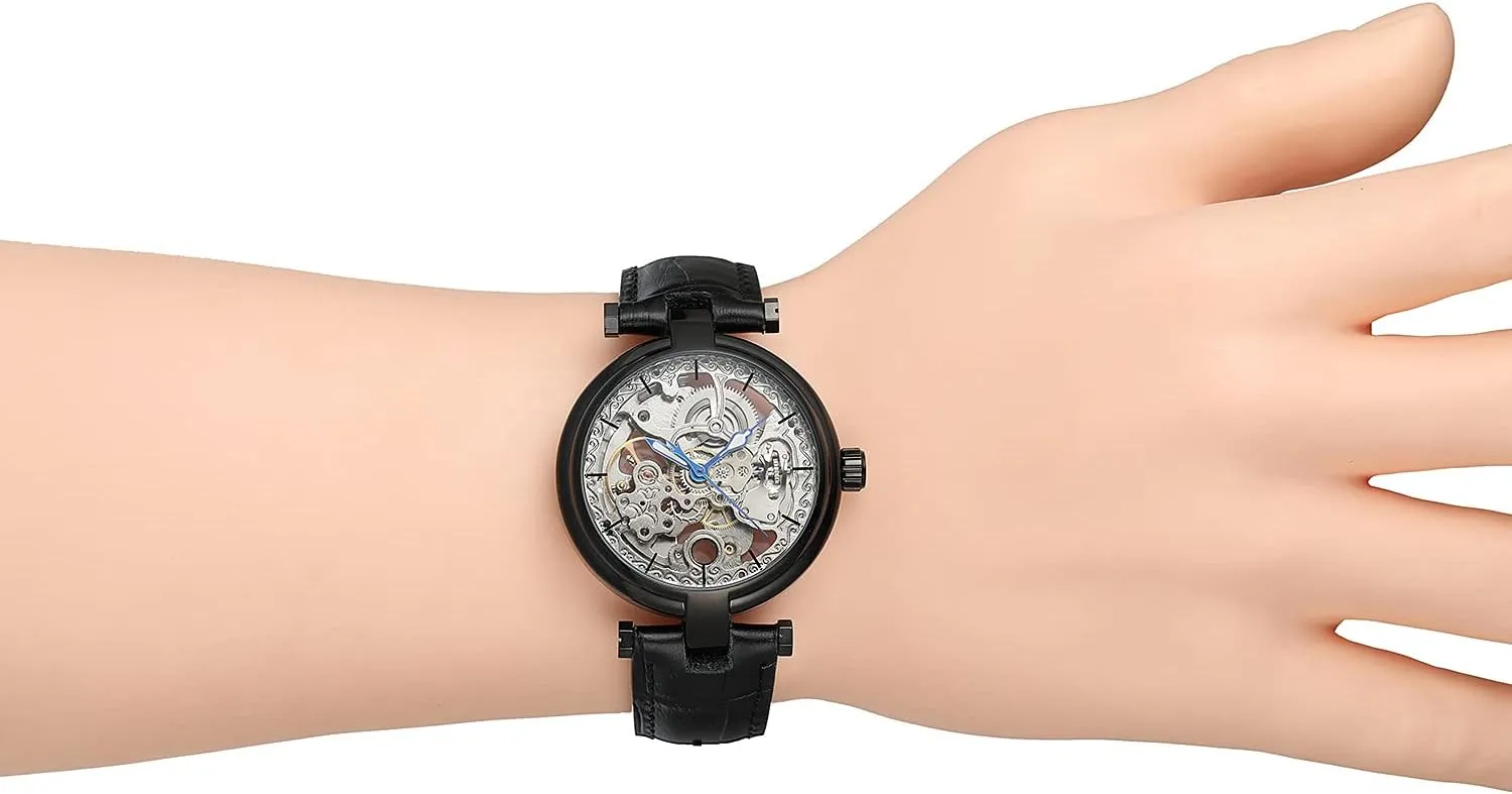 Transparent Automatic Watch Unique Design brass ancestry fiord advance blur Hollow Skeleton Leather Mechanical Clock FORSINING Vintage Men's 