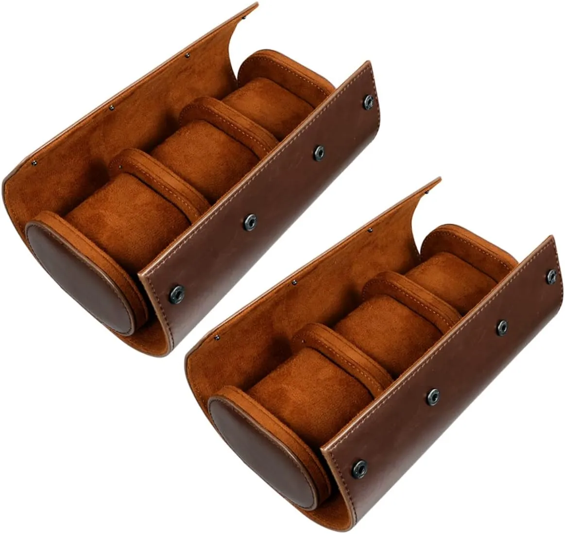 Travel Case Chic PU instantaneously Leather Slot Organizer for Display Storage Elegant Watch Box for Adult for Travel and Home Use 2Pcs Leather Watch 