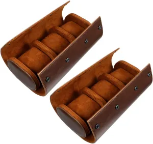Travel Case Chic PU instantaneously Leather Slot Organizer for Display Storage Elegant Watch Box for Adult for Travel and Home Use 2Pcs Leather Watch 