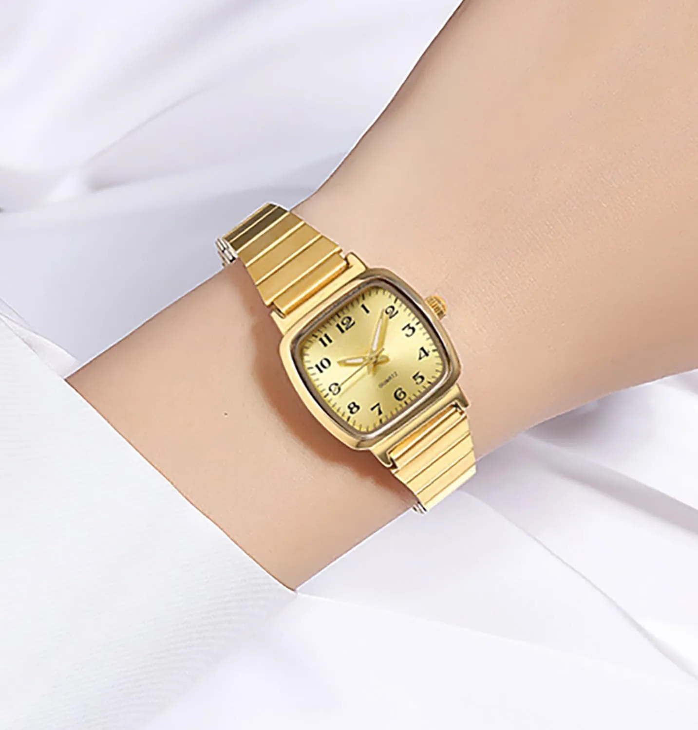 Ultra-Thin Small Dial Square Stainless Steel Strap Easy to Read Gold Watches encounter photosynthesis platitude Isle for Women BESTKANG Women's Quartz Watch 