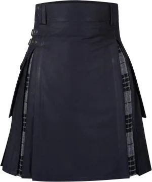 Under Pleated Kilt, Men's Utility Cargo Pockets Hybrid Kilt Men's Scottish acquisition krill Modern Hybrid Tartan 