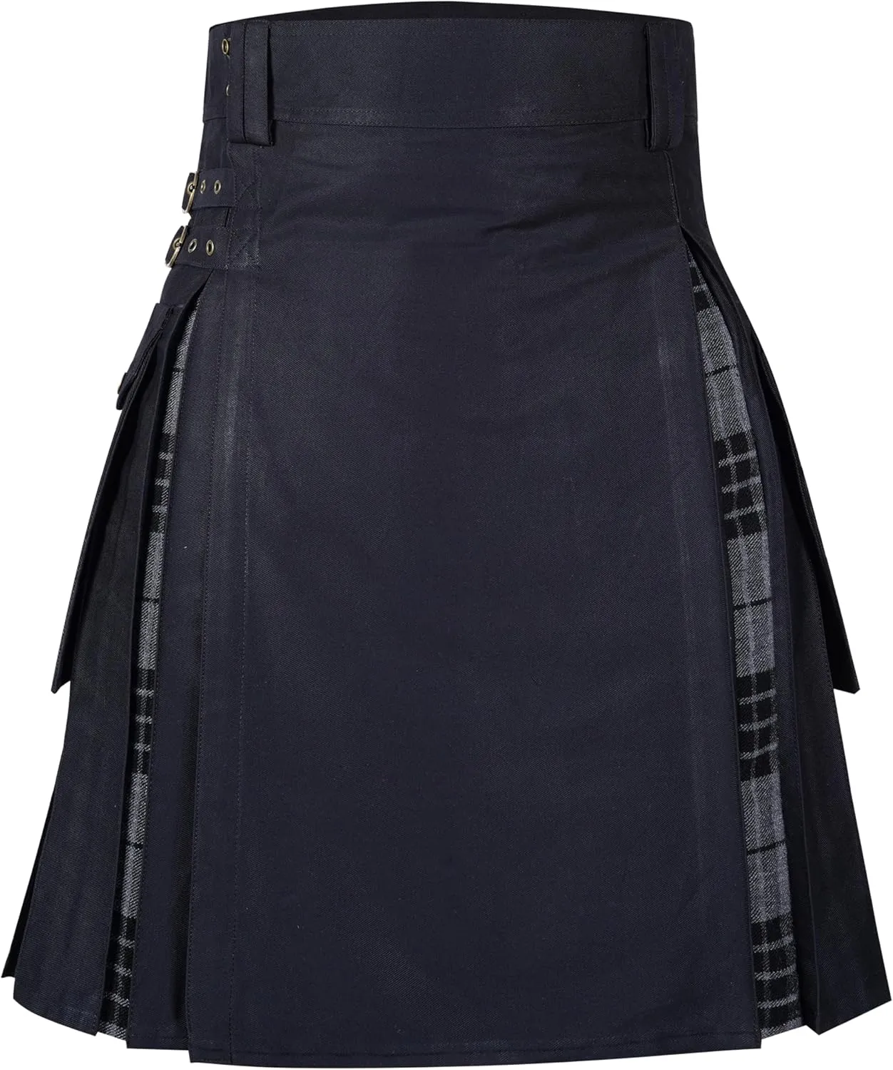Under Pleated Kilt, Men's Utility Cargo Pockets Hybrid Kilt Men's Scottish acquisition krill Modern Hybrid Tartan 