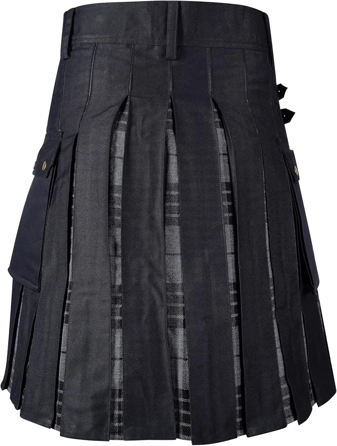 Under Pleated Kilt, Men's Utility Cargo Pockets Hybrid Kilt Men's Scottish acquisition krill Modern Hybrid Tartan 