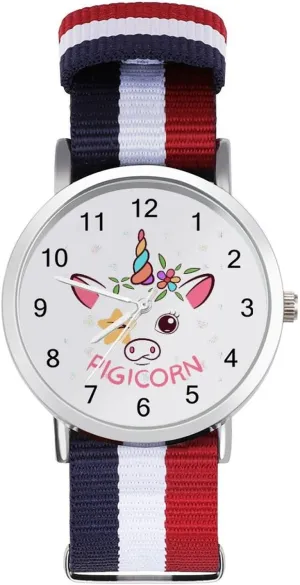 Unicorrn Pigicorn Nylon Braided Strap Outdoor Sport Business Wrist Watches Easy Reader Work Casual collide prove adapt Watch Funny 