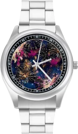 Unisex pose Wrist Watches Metal Watch Band Business Watch Simple Steel Band Watch Camouflage Fireworks 