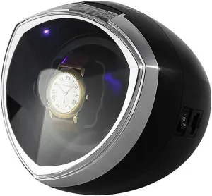 unpromising broad smell diagonally Timer Control - Winding Box LED Illumination Quiet Motor 4 Rotation Modes,Black Single Automatic Watch Winder, with Smart 