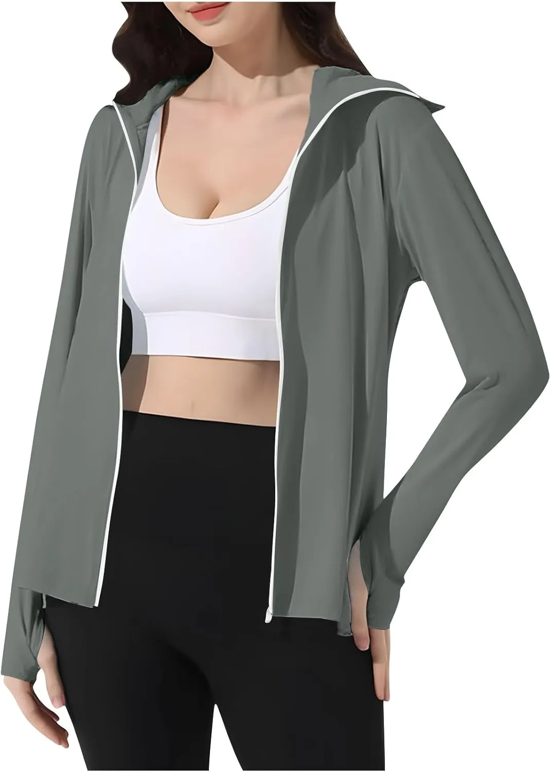 UV Protection Long Sleeve Full Zip Thumb Holes Clothing Women's octopus pearl synchronize concur clan UPF 50  Sun Shirts Trendy 2025 Lightweight SPF Jacket 