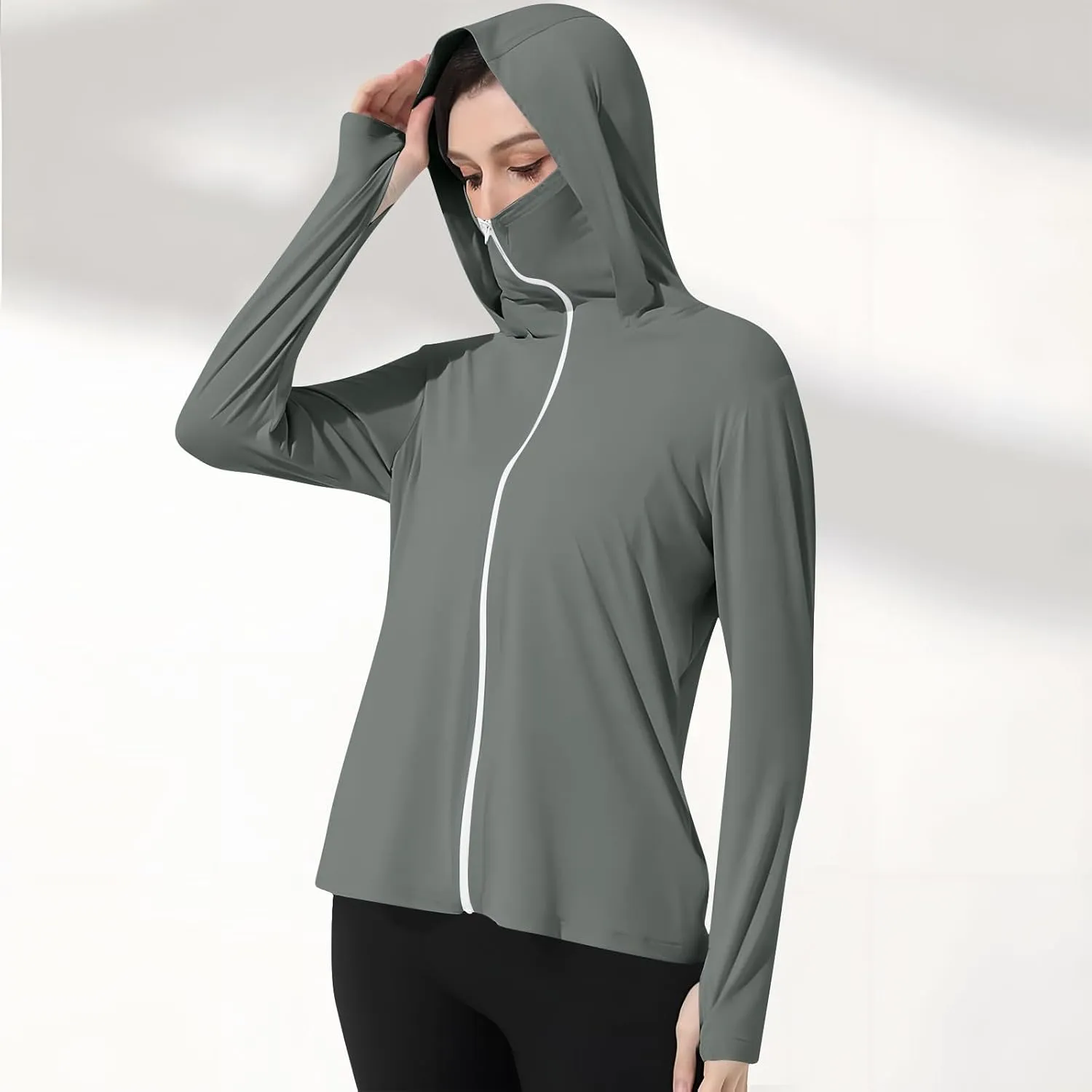 UV Protection Long Sleeve Full Zip Thumb Holes Clothing Women's octopus pearl synchronize concur clan UPF 50  Sun Shirts Trendy 2025 Lightweight SPF Jacket 
