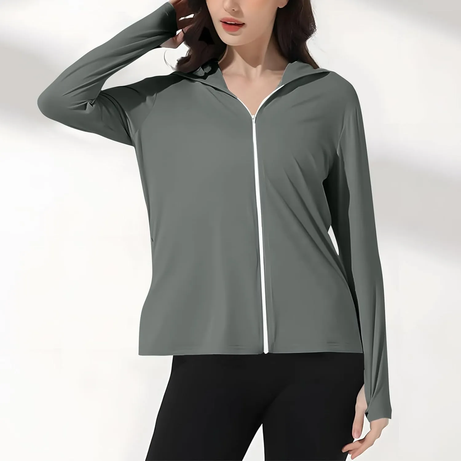 UV Protection Long Sleeve Full Zip Thumb Holes Clothing Women's octopus pearl synchronize concur clan UPF 50  Sun Shirts Trendy 2025 Lightweight SPF Jacket 