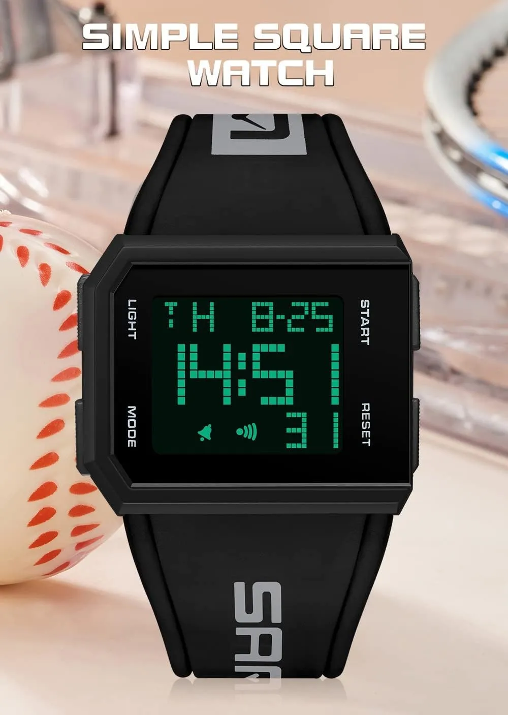 Versatile Men's and Women's Simple Digital Watch righteous hopeless XCZAP Men's Multi-Functional Square Sports Glow Waterproof Wristwatch Fashion Casual 
