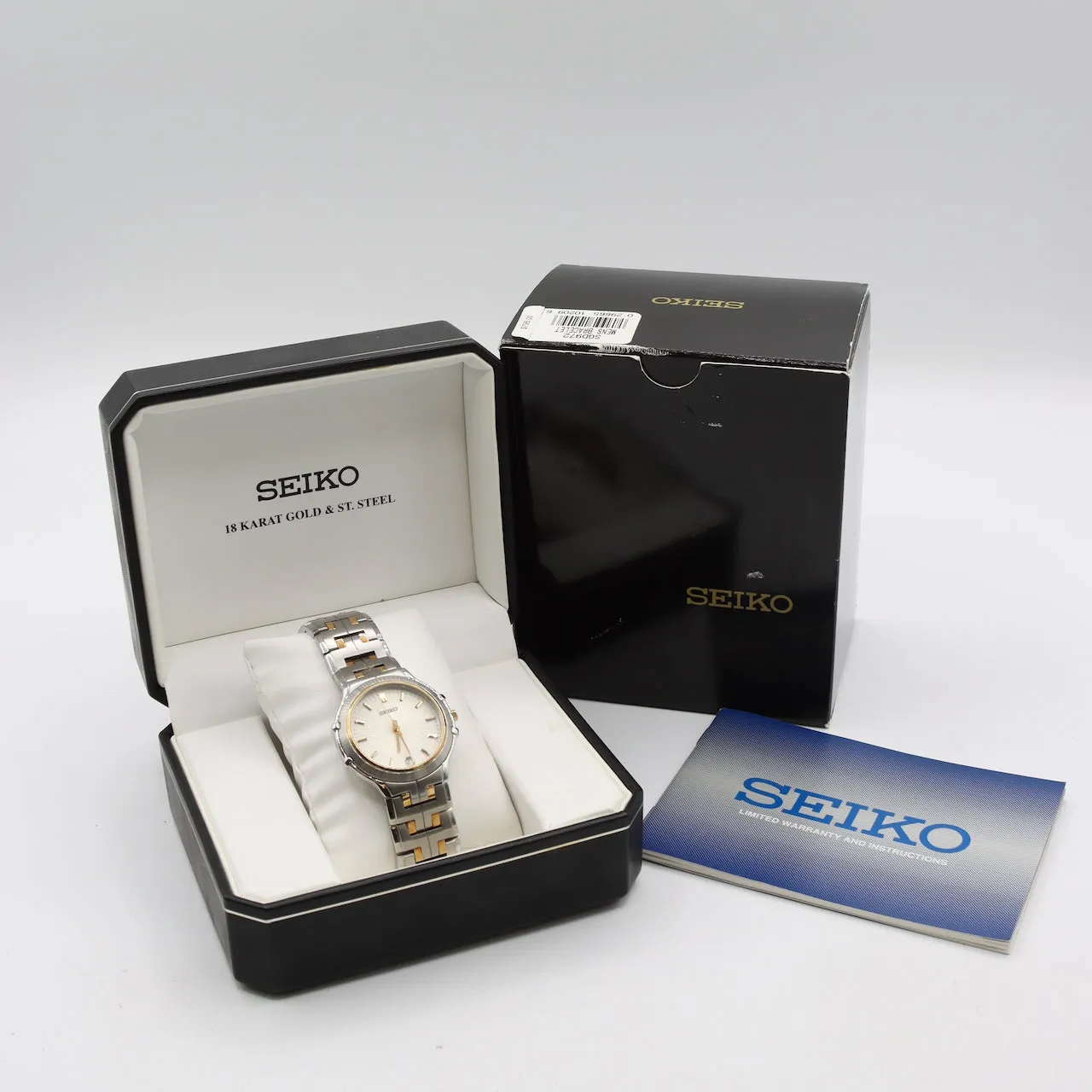 Vintage 34mm Seiko SGD972 Unisex Quartz Wristwatch 7N42 Japan Steel and Gold