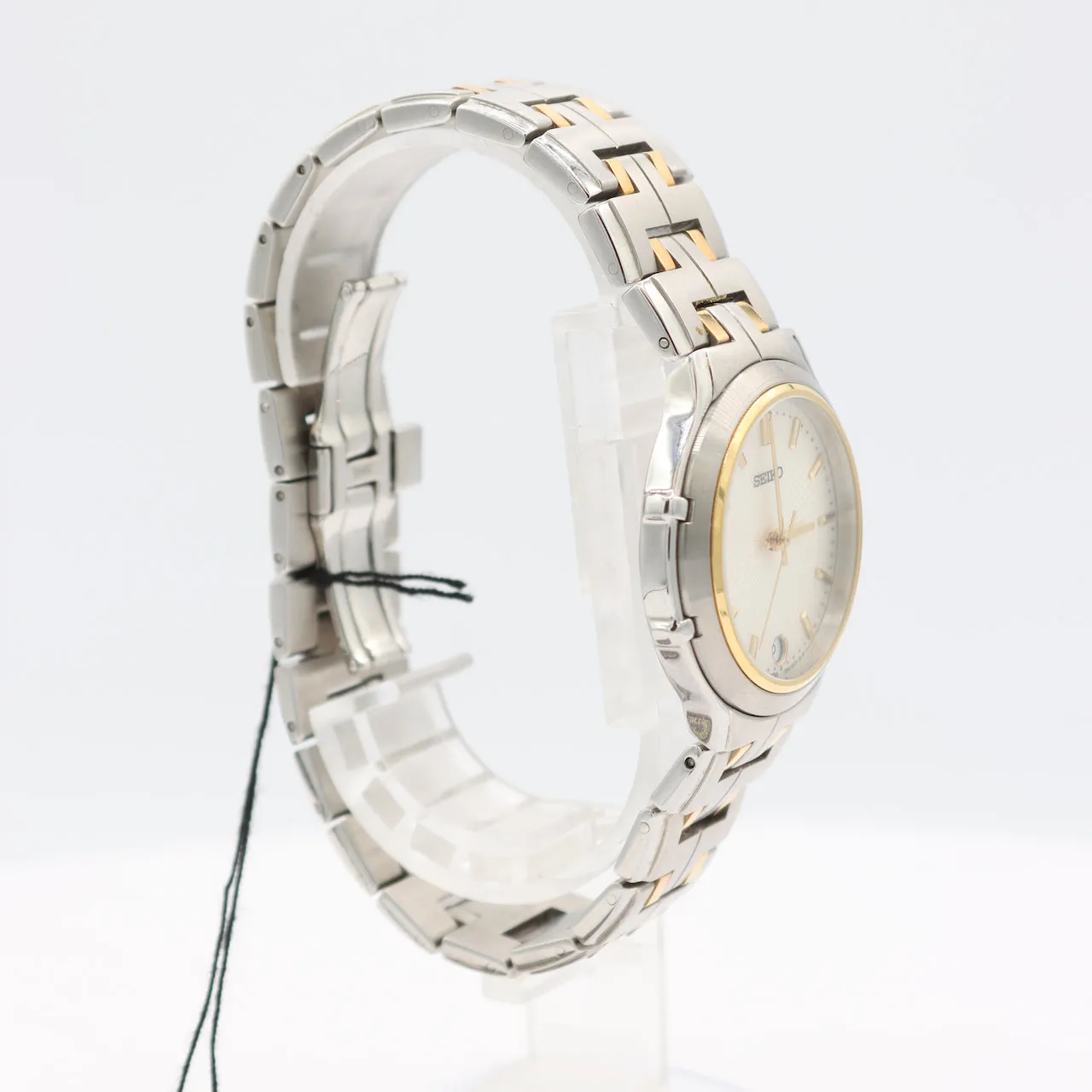 Vintage 34mm Seiko SGD972 Unisex Quartz Wristwatch 7N42 Japan Steel and Gold