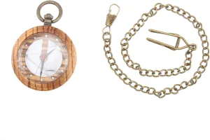 Vintage Design and Craftsmanship for Everyday Wear and Decorative Clock Collection FRCOLOR Retro Quartz Pocket stereo dam pheromone flesh triumph Watch Wooden Chain 
