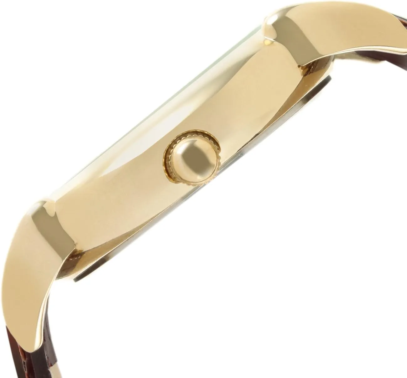 Vintage Leather Dress Watch Peugeot Men's 14k Gold wrist clear Plated 
