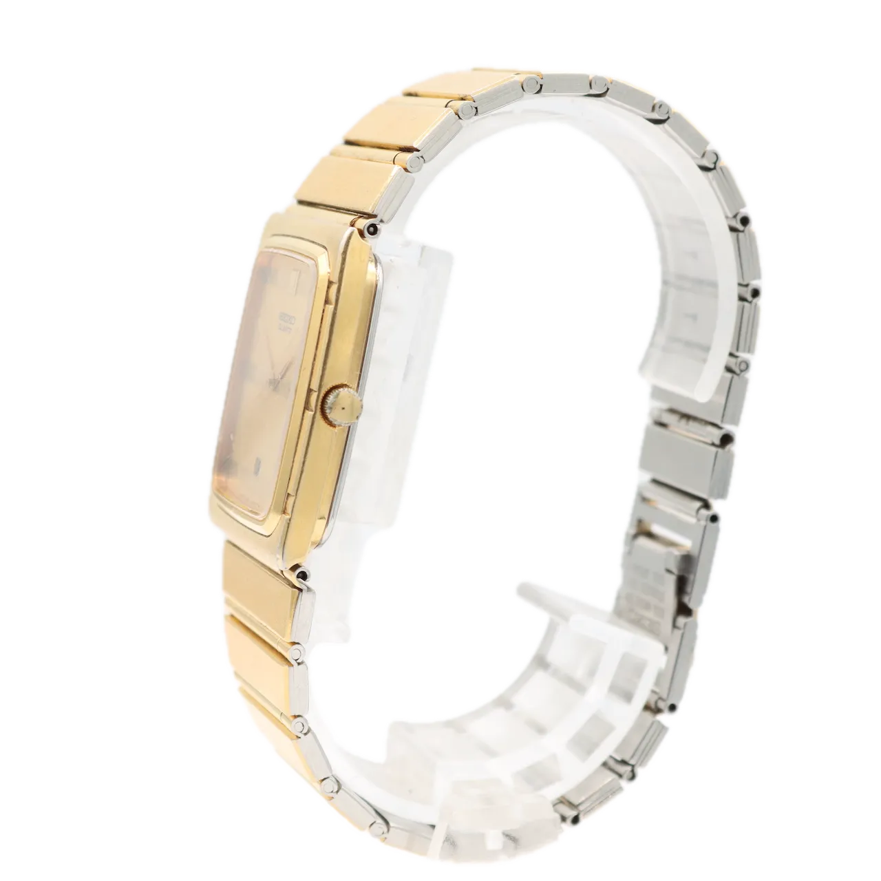 Vintage Seiko 2A32-5169 Rectangular Men's Quartz Wristwatch Japan Gold Tone