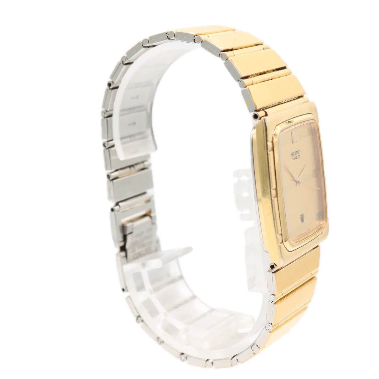 Vintage Seiko 2A32-5169 Rectangular Men's Quartz Wristwatch Japan Gold Tone