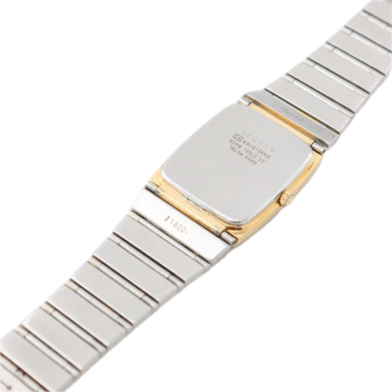 Vintage Seiko 2A32-5169 Rectangular Men's Quartz Wristwatch Japan Gold Tone