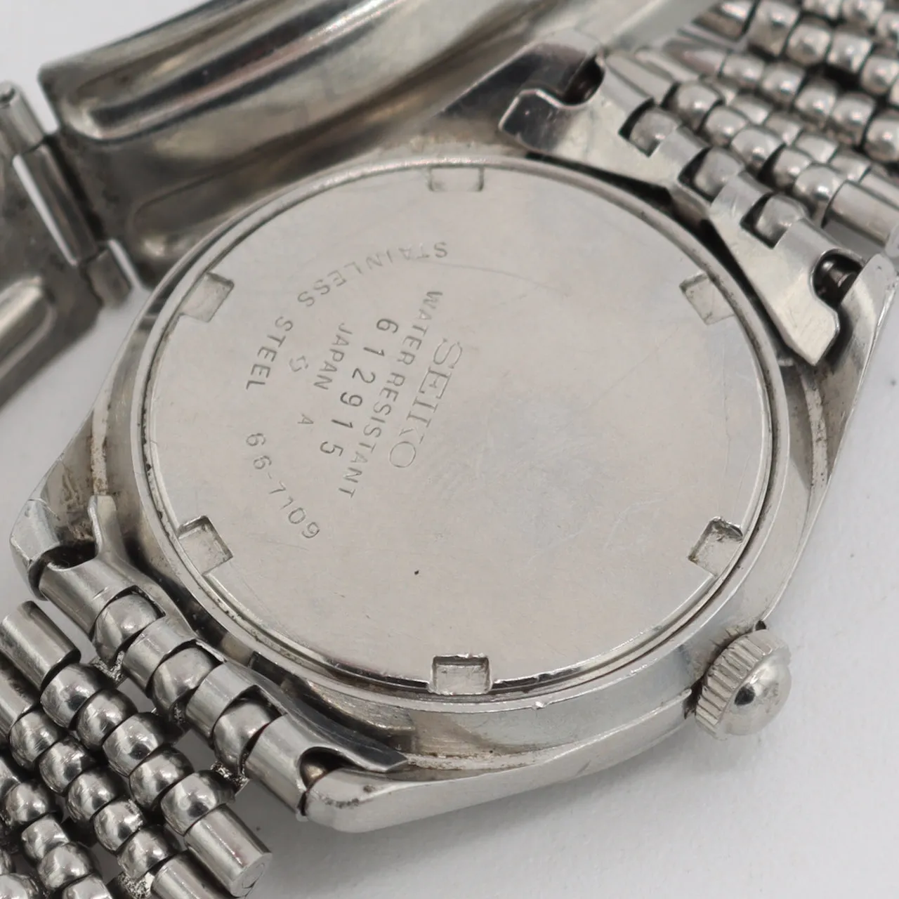 Vintage Seiko 66-7109 Blue Tuxedo Men's Mechanical Wristwatch 66B Japan Steel