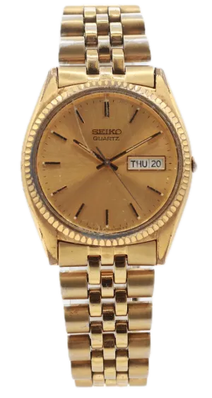 Vintage Seiko 7N43-8111 Presidential Men's Quartz Wristwatch Japan Gold Tone
