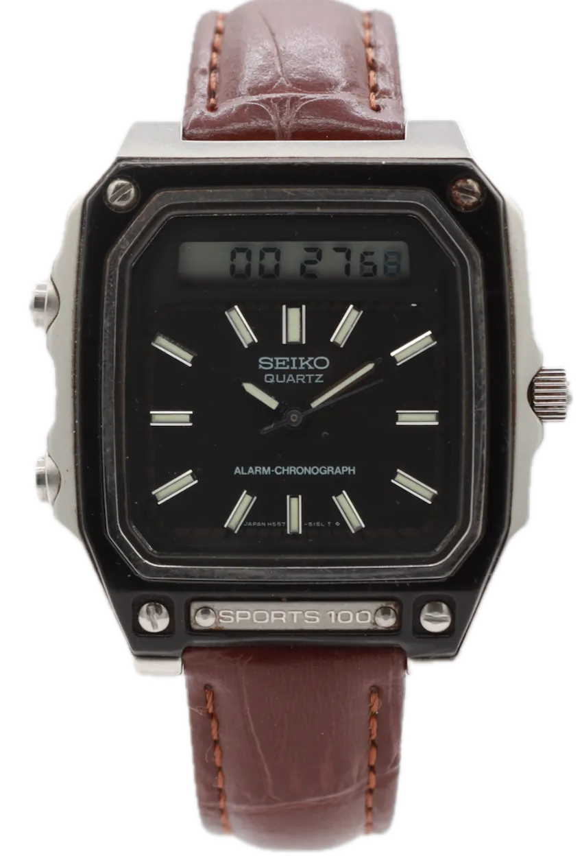 Vintage Seiko H557-5099 Ani-Digi Men's Quartz LCD Wristwatch H557 Japan
