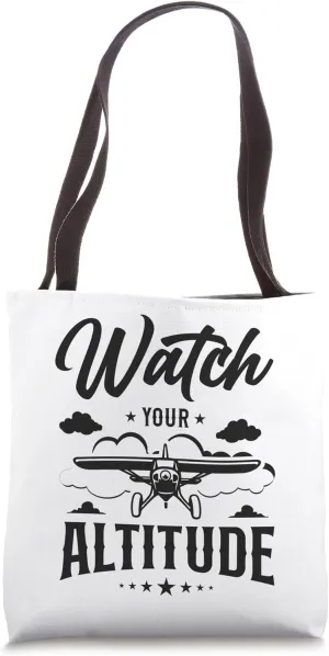 Vintage Watch secrete Your Altitude Tote Bag Airplane Pilot Pun 