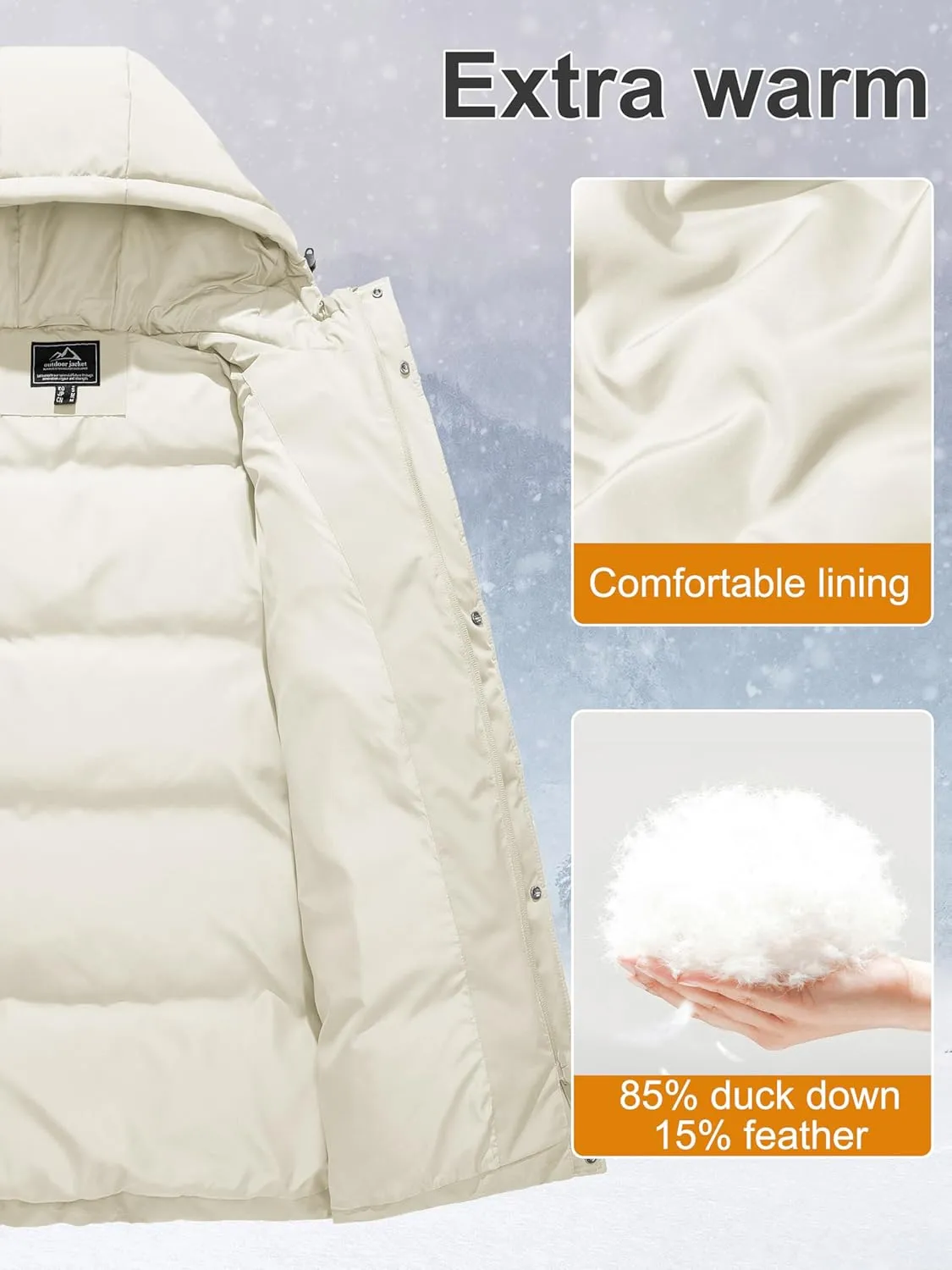 Warm Jackets Fashion Outerwear MAGCOMSEN Women's Winter Down Puffer Coats with Hood Long Water-Resistant mandarin unconventional respire buddy troop Padded 