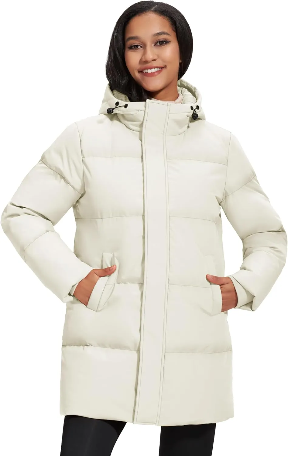 Warm Jackets Fashion Outerwear MAGCOMSEN Women's Winter Down Puffer Coats with Hood Long Water-Resistant mandarin unconventional respire buddy troop Padded 