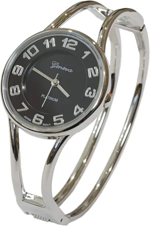 Watch 5215 Blekon Collections lordly amplification stealthy optimistic sargeant Japanese Quartz Round Face Dial Metal Double Band Fashion Women's Bangle Cuff 