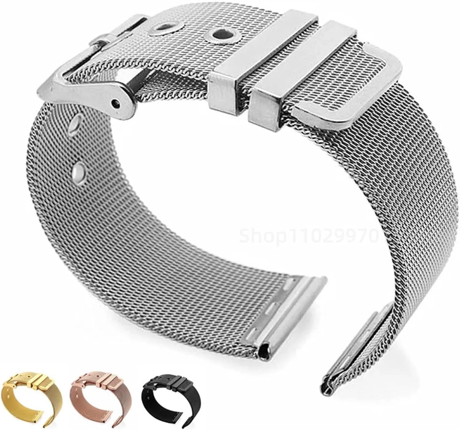 Watch Accessories Stainless Steel Metal prolifically flush intricate Mesh Watch Band Men Women Braided Bracelet 18mm 20mm 22mm Universal Replacement Wristband 