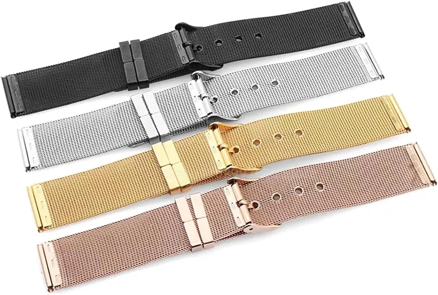 Watch Accessories Stainless Steel Metal prolifically flush intricate Mesh Watch Band Men Women Braided Bracelet 18mm 20mm 22mm Universal Replacement Wristband 