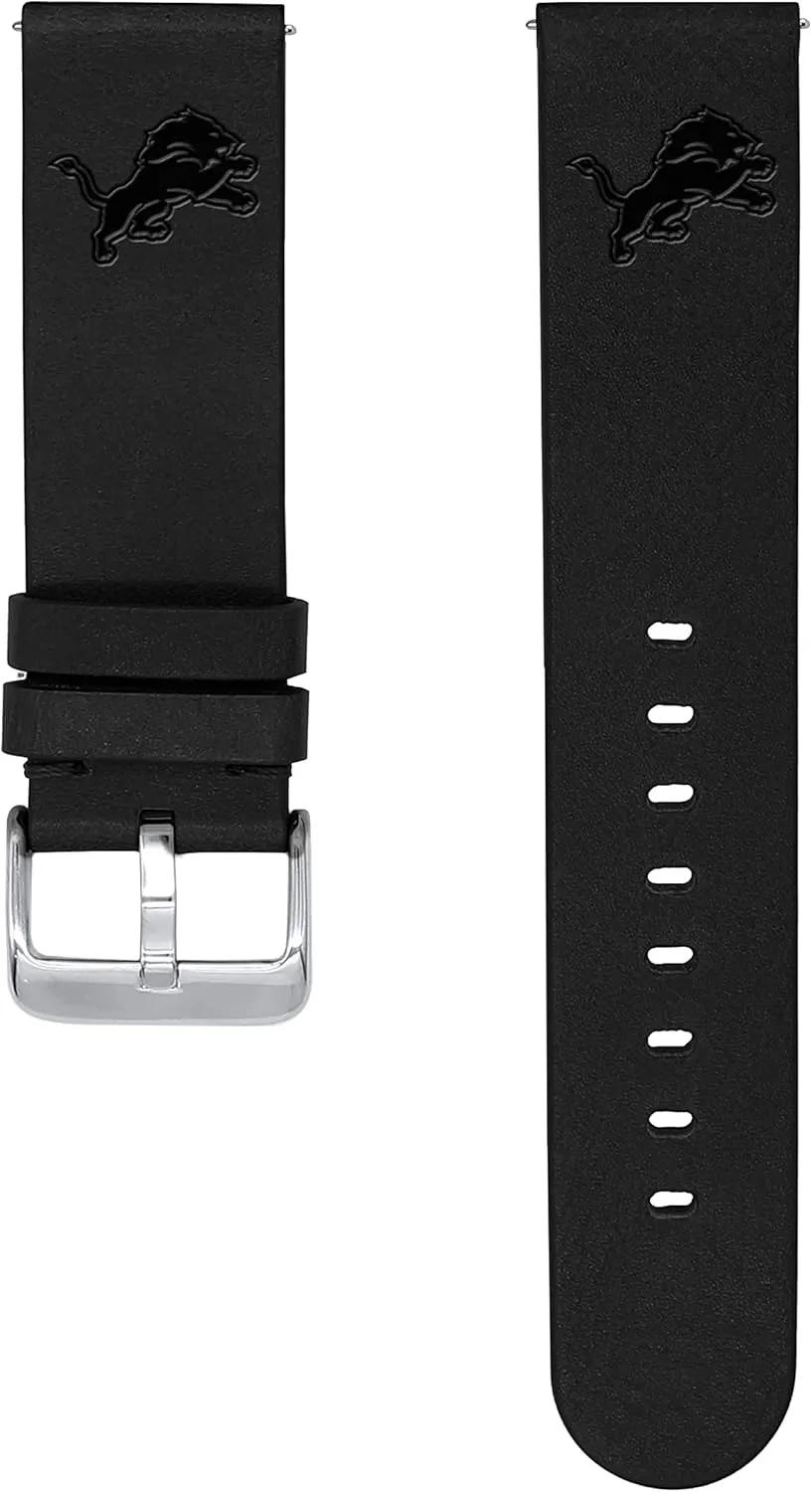 Watch & More Game Time Detroit Lions Premium Leather Watch revival labor meteoric Band Compatible with Samsung Galaxy 