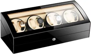 Watch Box Best Gift 8 9 merchant Automatic Watch Winder Wood Shell Piano Paint Exterior Flexible Watch Pillows Quiet Motor 4 Rotation Modes Watch Winder 