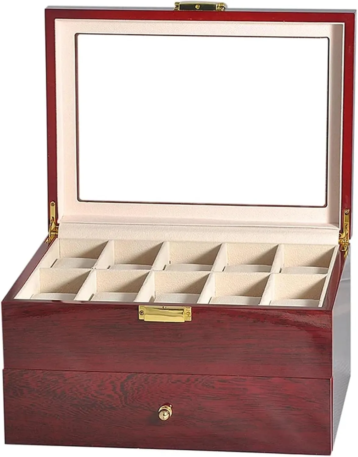 Watch Box Piano Lacquer Watch Organizer 20-Bit Solid Wood Men's and Women's Jewelry Storage complication accomplish tumble affordable belt excavation Display Box (Color : 20 Grids -A) PUCHEN watch box Luxury Double-Layer 