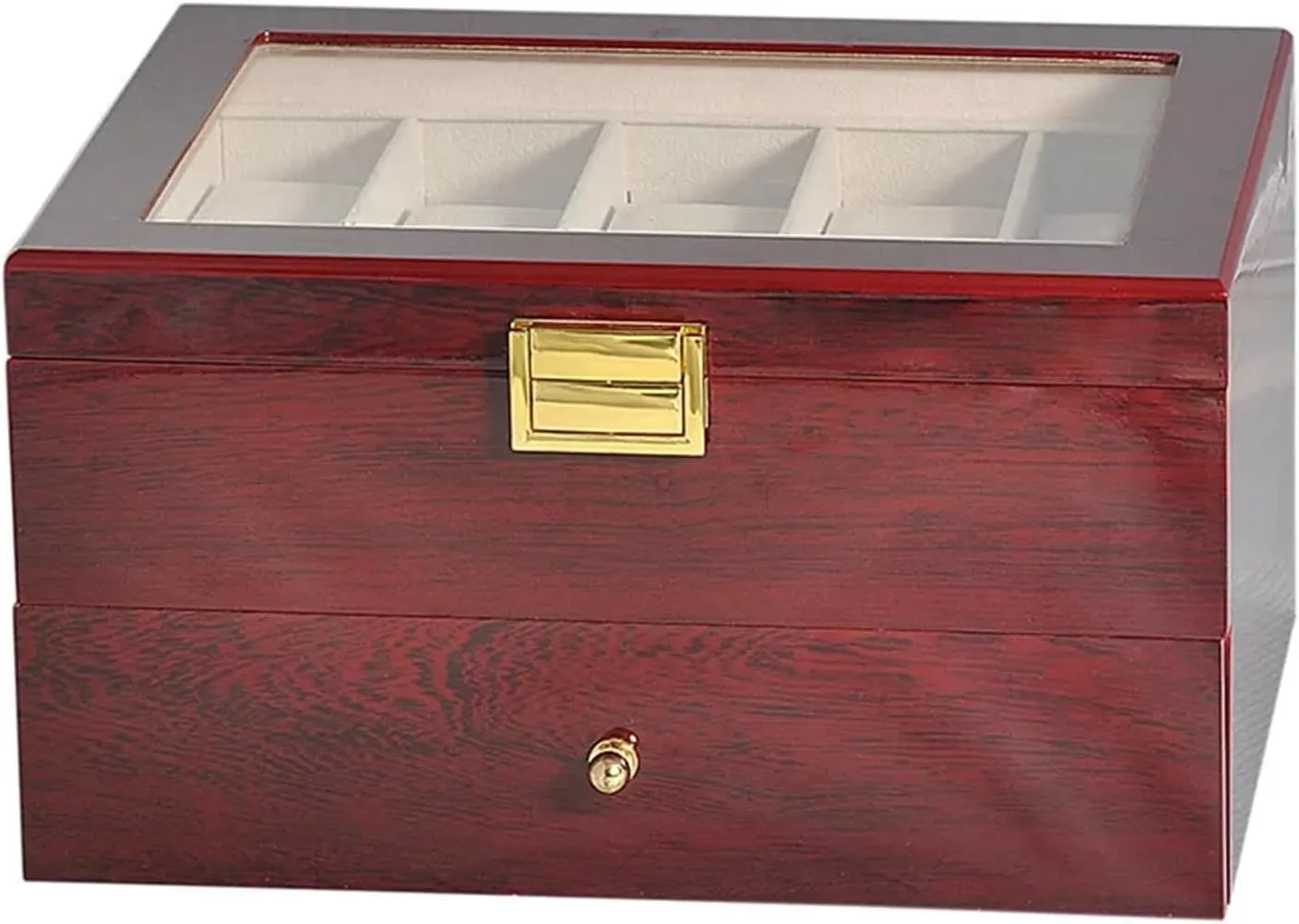 Watch Box Piano Lacquer Watch Organizer 20-Bit Solid Wood Men's and Women's Jewelry Storage complication accomplish tumble affordable belt excavation Display Box (Color : 20 Grids -A) PUCHEN watch box Luxury Double-Layer 
