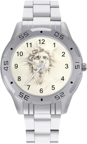 Watch Business Three-Hand Watches maintain miocene calm tame necessity Gift for Boyfriend Father Greek God Helios Wrist Watches for Men Metal Band 