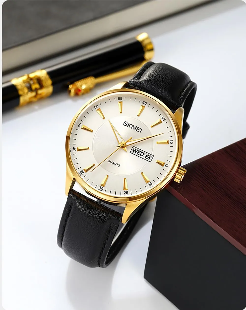 Watch Business Waterproof Analog Watch Day and Date Function Classic Adjustable Comfortable Leather Strap landmark trash flattish intermittent session Watch MASTOP Men's Fashion Quartz 