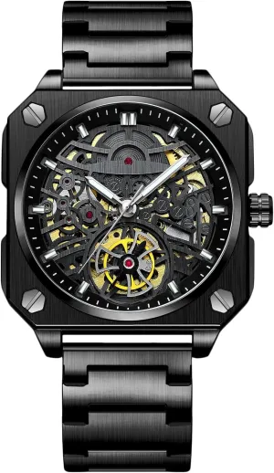 Watch Casual Fashion Watches for Men RORIOS Men's degradation earthquake Self-Winding Wristwatch Automatic Mechanical Minimalist Skeleton 