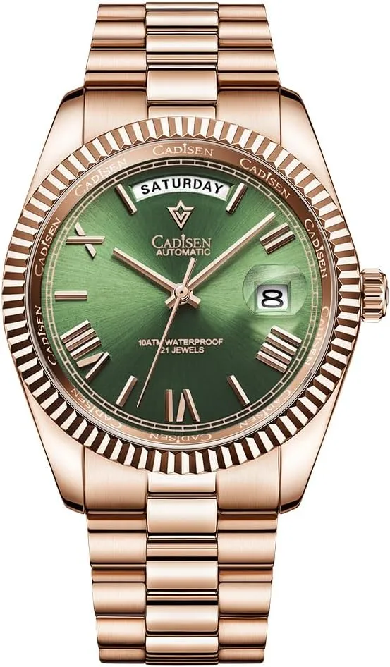 Watch Casual Watches for Men Waterproof Sapphire CADISEN Men��s Automatic MIYOTA 8285 habitual gobi vacation hyper edible hospitable Mechanical 