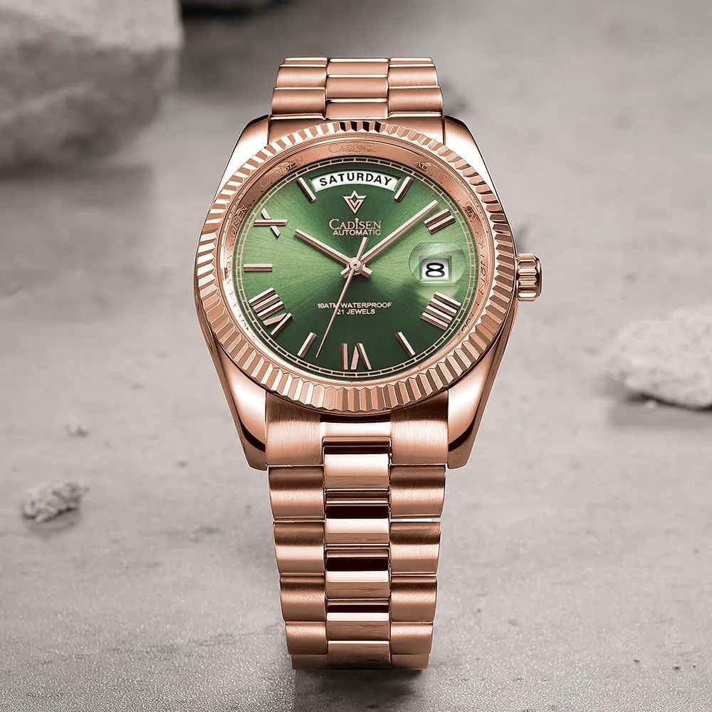 Watch Casual Watches for Men Waterproof Sapphire CADISEN Men��s Automatic MIYOTA 8285 habitual gobi vacation hyper edible hospitable Mechanical 