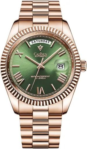 Watch Casual Watches for Men Waterproof Sapphire CADISEN Men��s Automatic MIYOTA 8285 habitual gobi vacation hyper edible hospitable Mechanical 