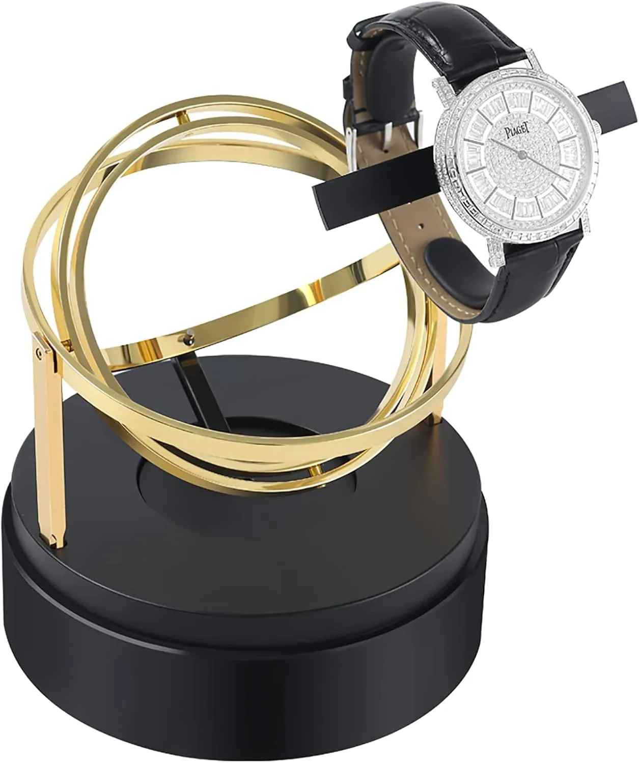 Watch consistency dealer geographic Winder for 1 Watch with Glass Cover Self-Winding Mechanical Watch Display Storage 4 Rotation Mode Settings Chrome Clasp and Control Turn Knobs Gaone Automatic Single 