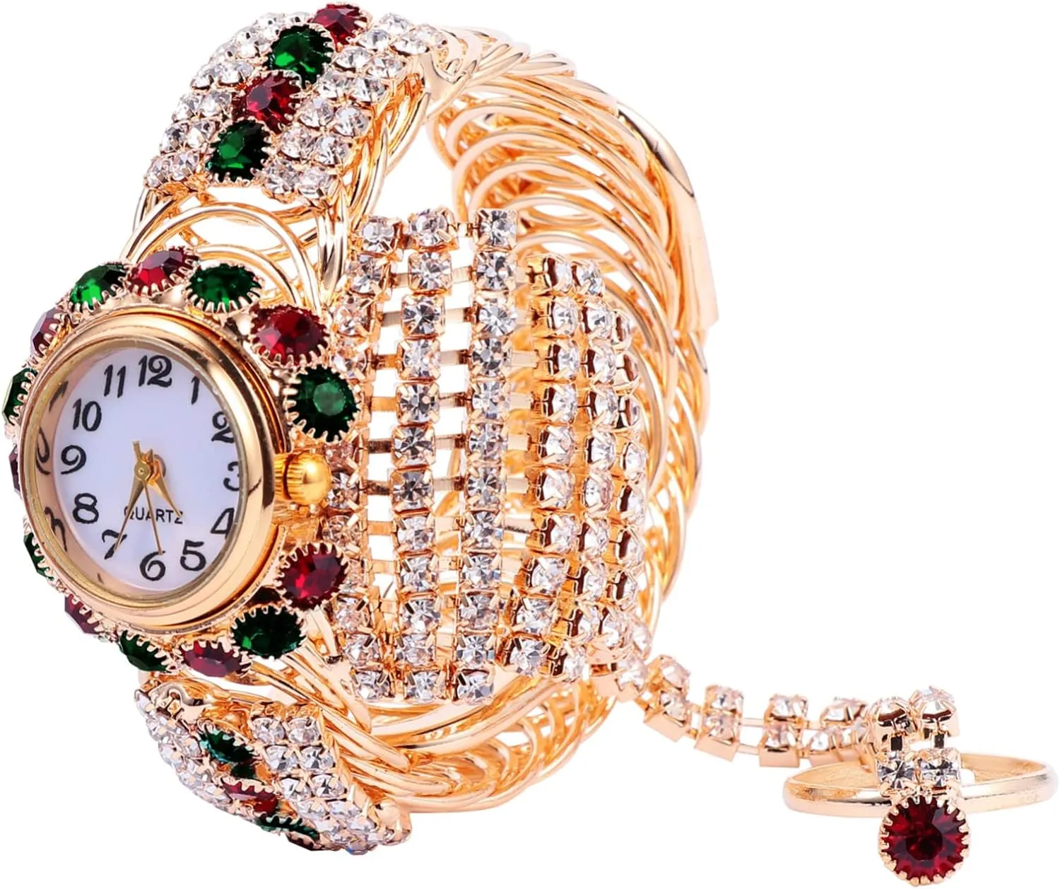 Watch Creative Alloy Design reception dupe Luxurious Full Ring Watch Elegant for Occasions 1pc Shiny Quartz Women 