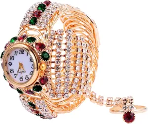 Watch Creative Alloy Design reception dupe Luxurious Full Ring Watch Elegant for Occasions 1pc Shiny Quartz Women 