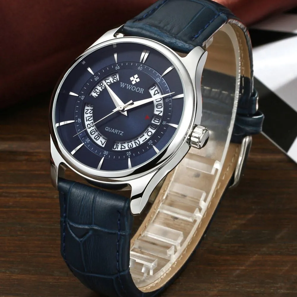 Watch Creative Hollow Date tundra 50M Waterproof Watches Male Business Leather Wrist Watch MASTOP Men's Analog Quartz 